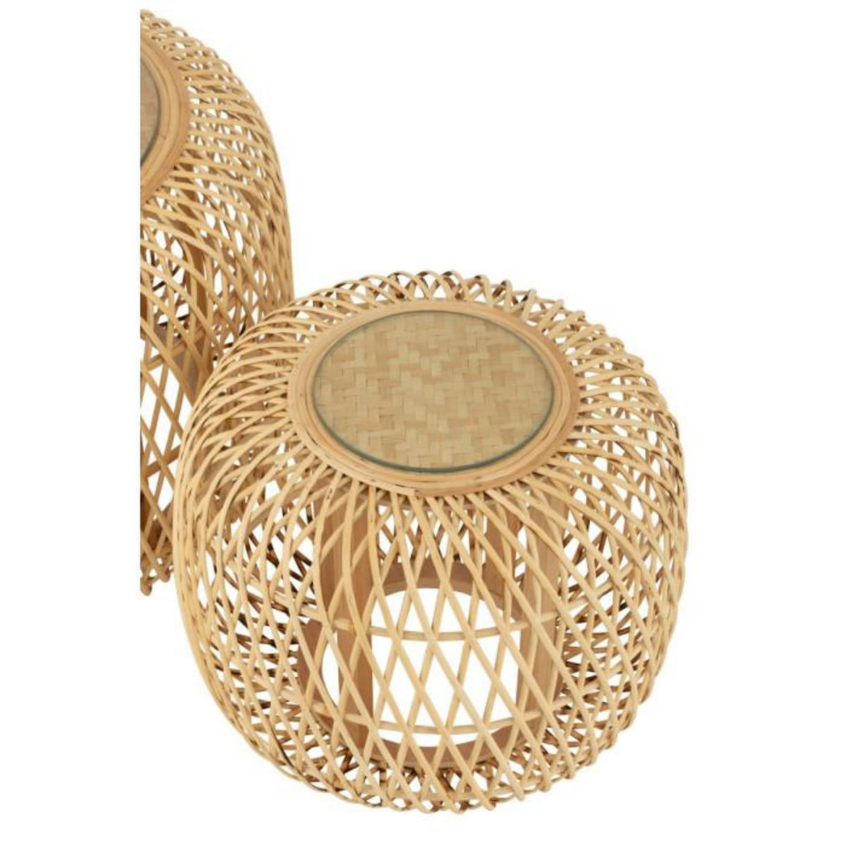 Paris Prix Lot de 2 Tables Basses Gigognes  Africa  80cm Naturel