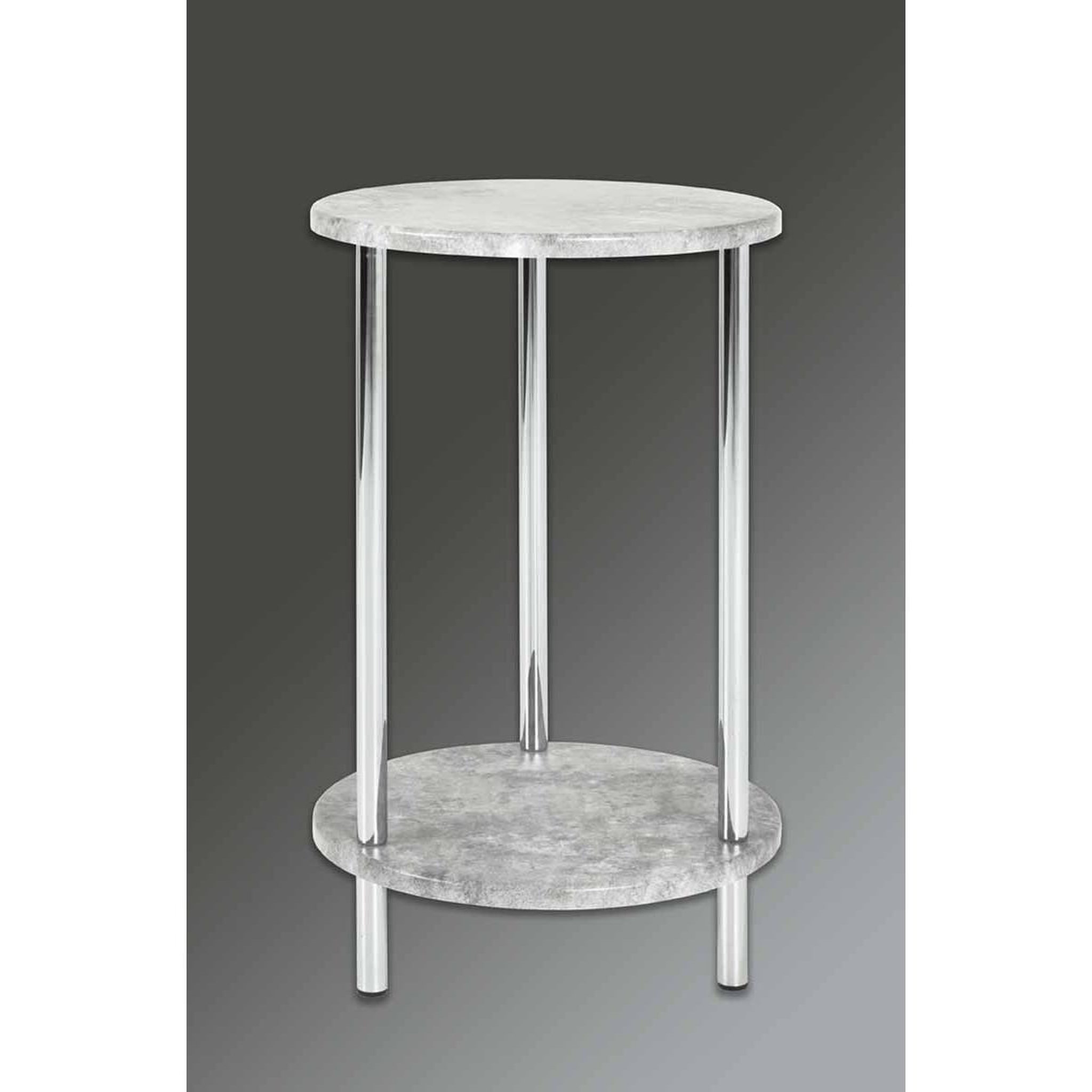 Voir la diapositive 2 : Paris Prix Table d'appoint ronde effet béton  miguel  50cm gris