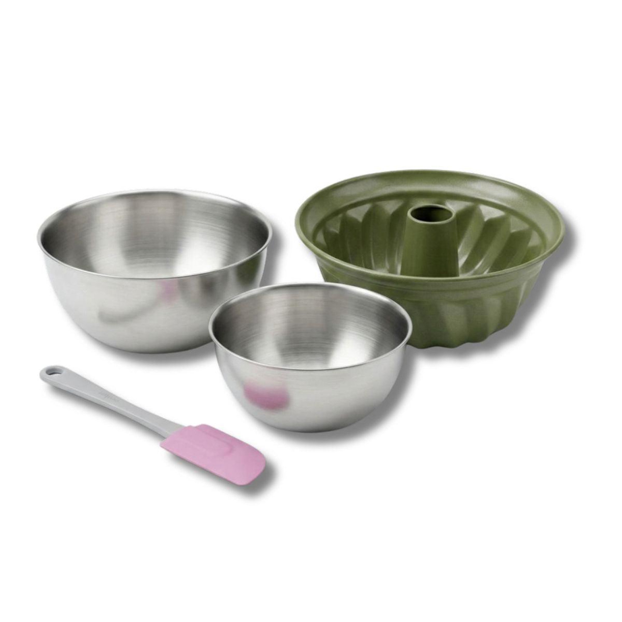 ZENKER Set de 4 ustensiles de pâtisserie moule à gâteaux 2 bols et spatule pâtisserie zenker green vision
