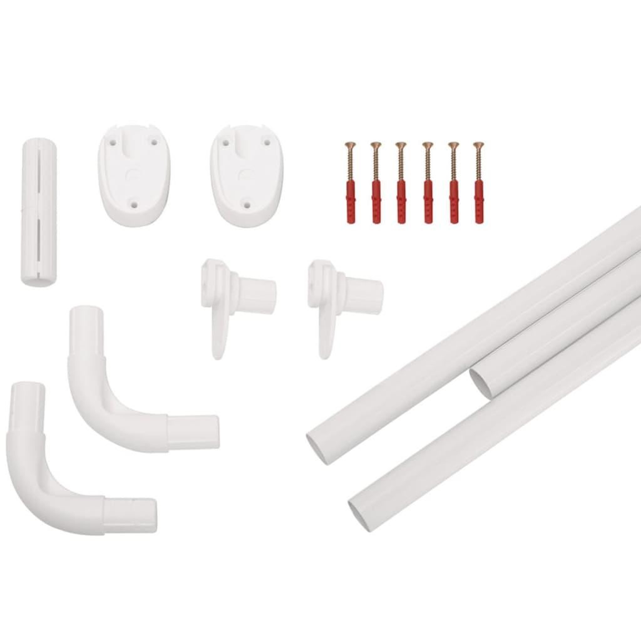 Voir la diapositive 3 : RIDDER RIDDER Tringle de rideau de douche coin universelle 25 mm Blanc 59501