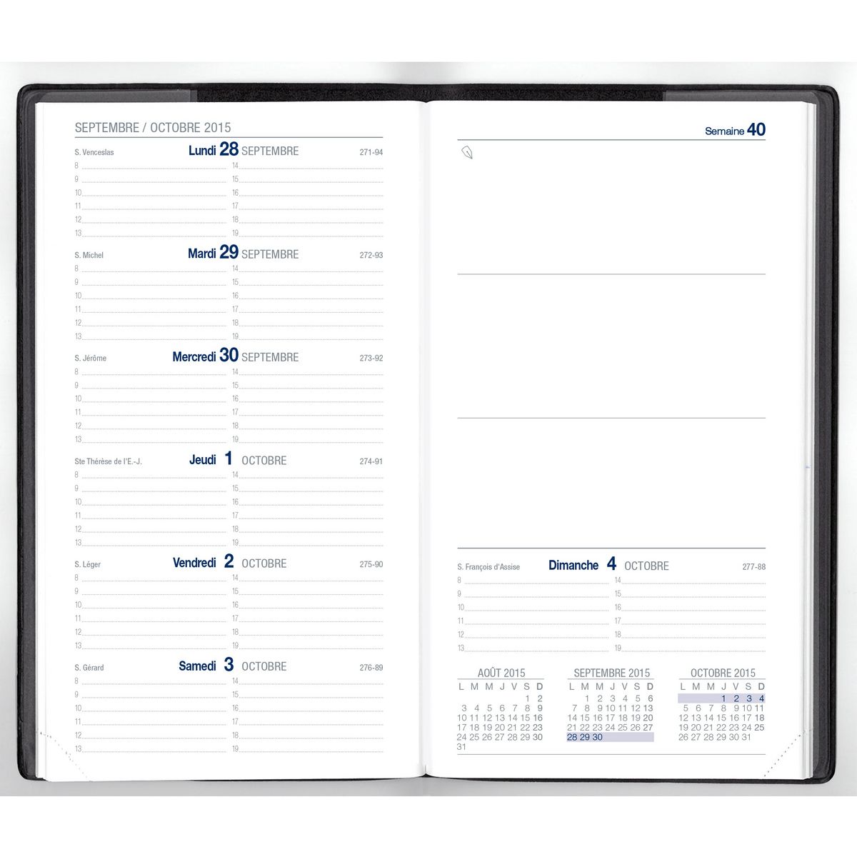 AUCHAN Agenda semainier papier blanc 128 pages 9x16cm Broche - gris 2018-2019