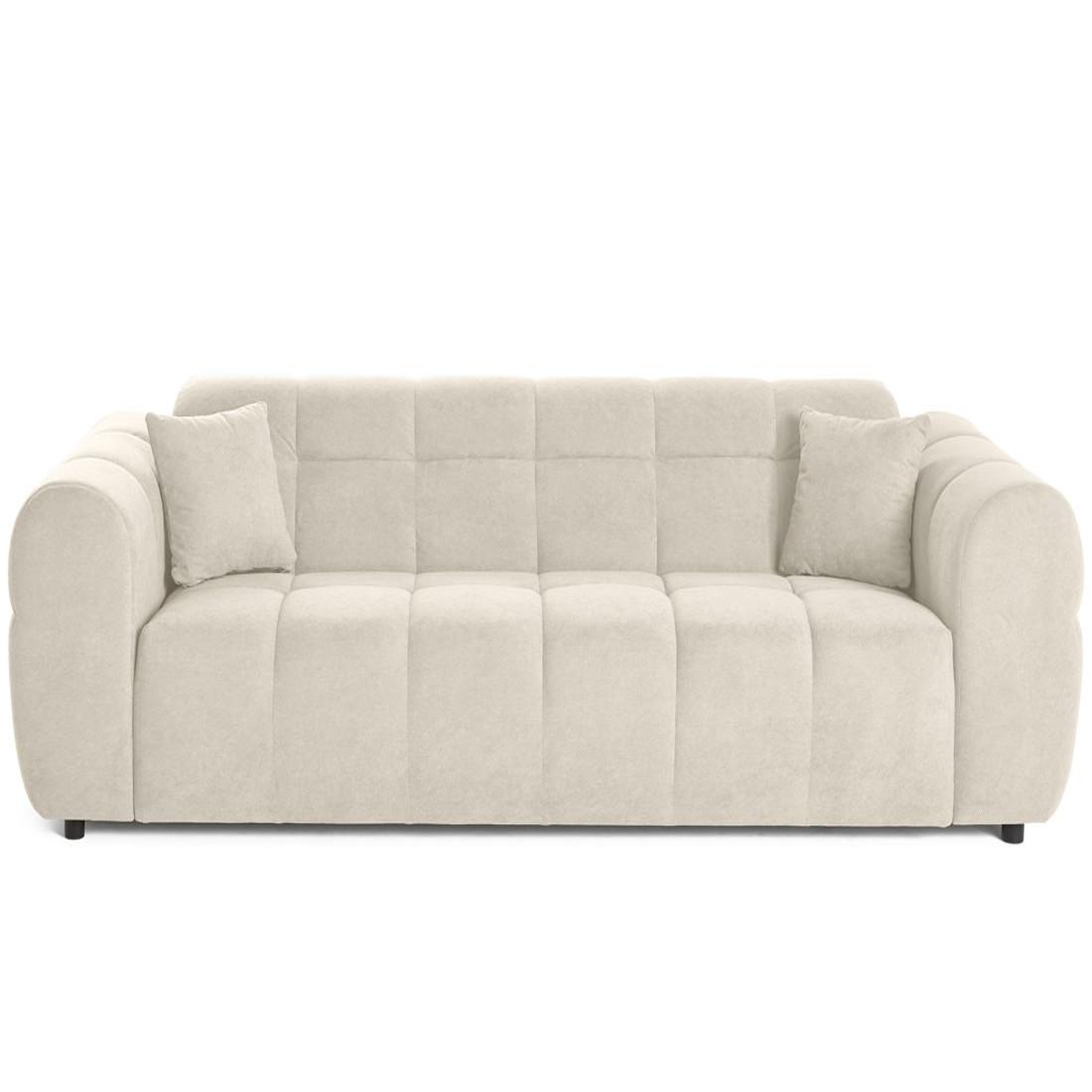 Voir la diapositive 1 : BEST MOBILIER Ray - canapé droit 3 places en tissu texturé