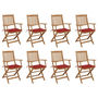 Voir la diapositive 1 : VIDAXL Chaises pliables d'exterieur et coussins lot de 8 Bois d'acacia