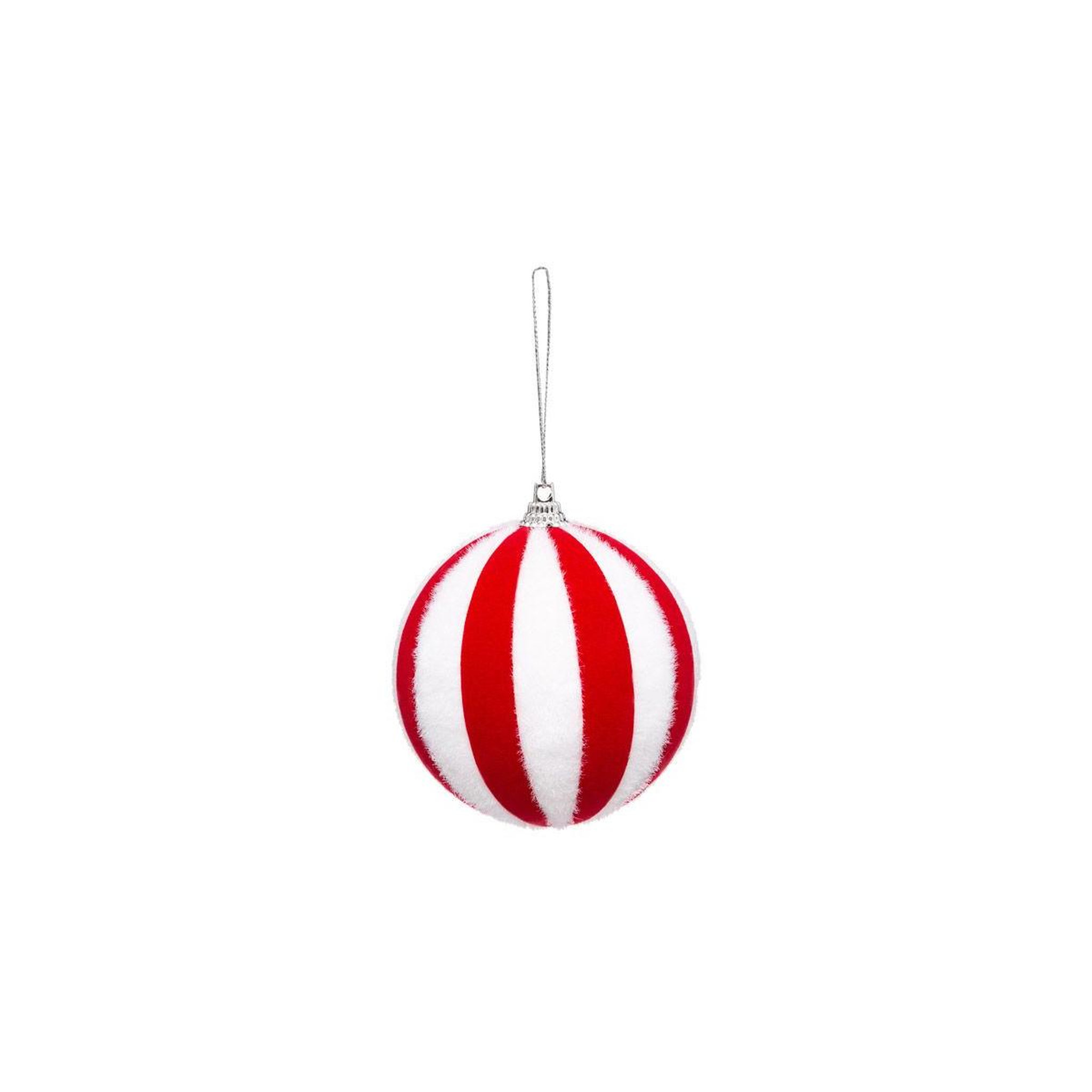 FEERIC LIGHT & CHRISTMAS Sujet de noël boule  la piste  8cm rouge & blanc