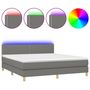Voir la diapositive 2 : VIDAXL Sommier a lattes de lit et matelas et LED Gris fonce 180x200 cm