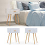 Voir la diapositive 3 : ID MARKET Lot de 2 tables de chevet EIYA scandinaves 1 tiroir bois blanc