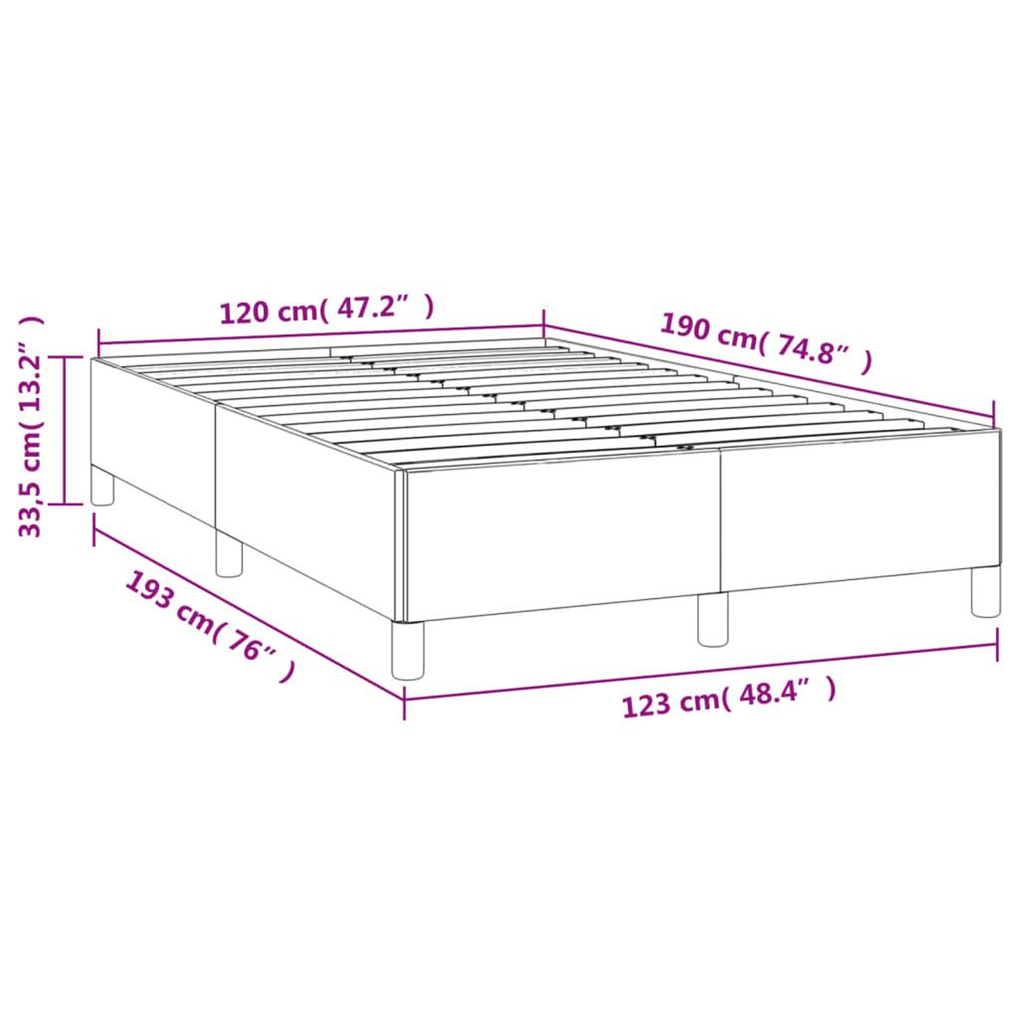 Voir la diapositive 6 : VIDAXL Cadre de lit sans matelas noir 120x190 cm tissu