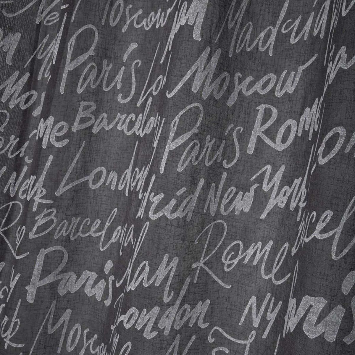 Lovely Casa Voilage à œillets 140x260 cm Capitales anthracite