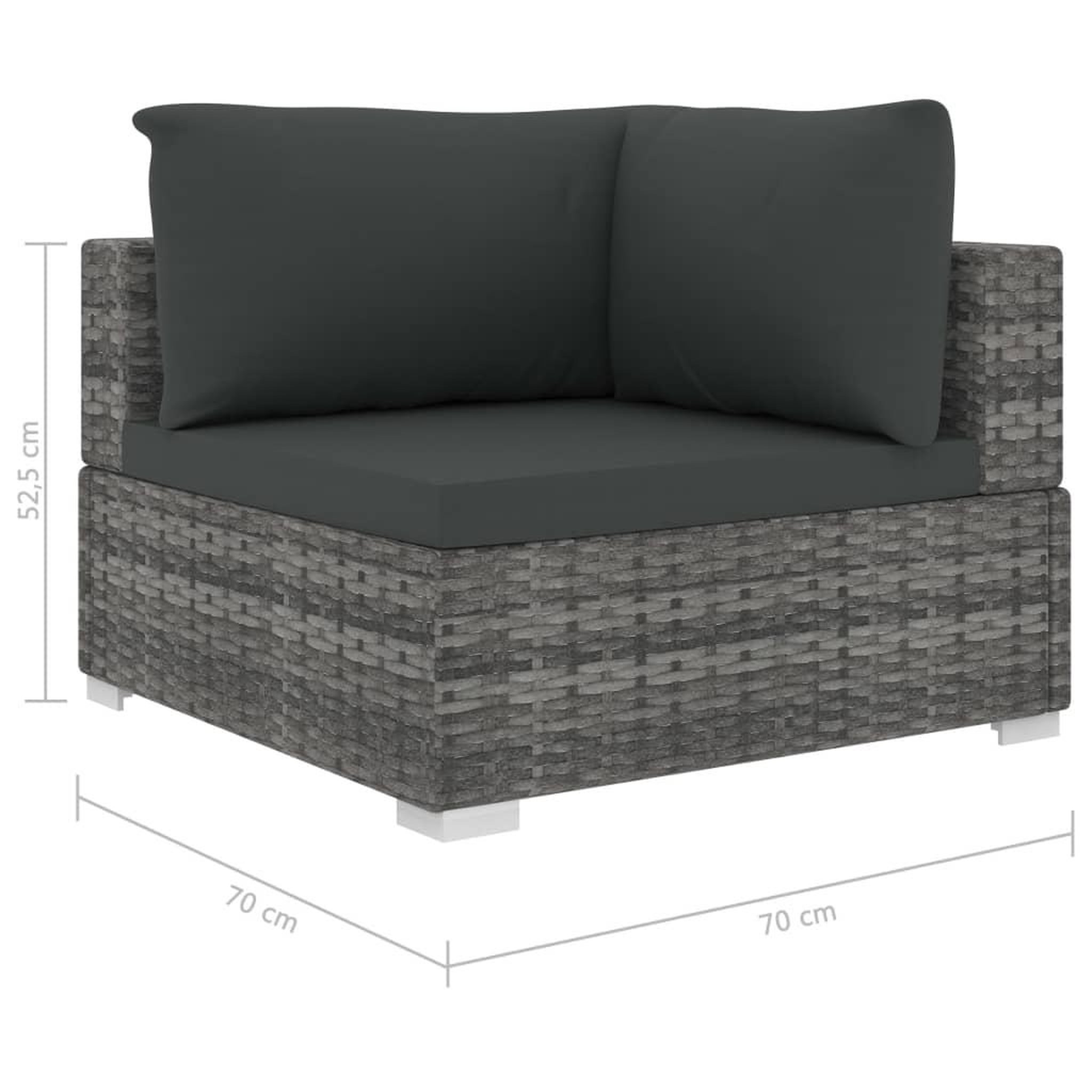 Voir la diapositive 6 : VIDAXL Salon de jardin 6 pcs avec coussins resine tressee gris