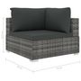 Voir la diapositive 6 : VIDAXL Salon de jardin 6 pcs avec coussins resine tressee gris