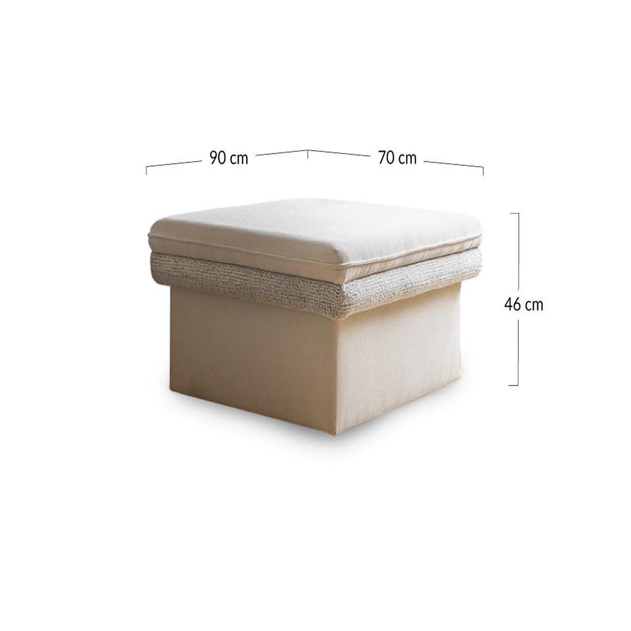 Voir la diapositive 6 : BEST MOBILIER Wilson - pouf avec rangement en tissu et tissu texturé