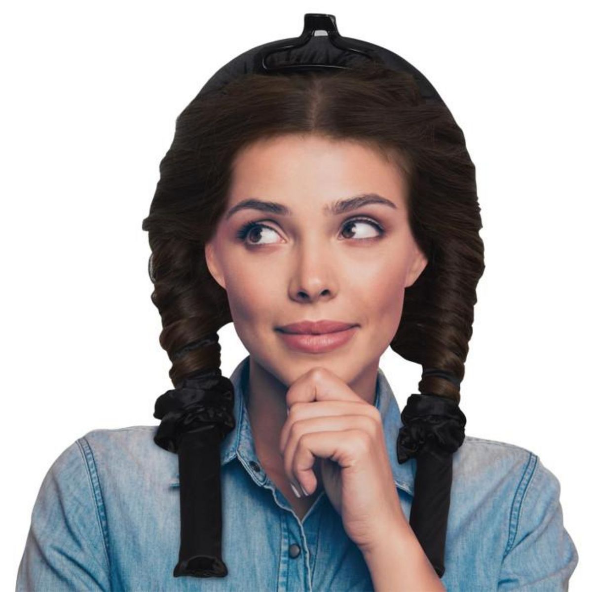 Paris Prix Bigoudi Satin sans Chaleur  XXL  95cm Noir