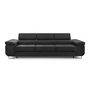 Voir la diapositive 5 : BEST MOBILIER Pablo - canapé 3 places - convertible avec têtières réglables - en velours
