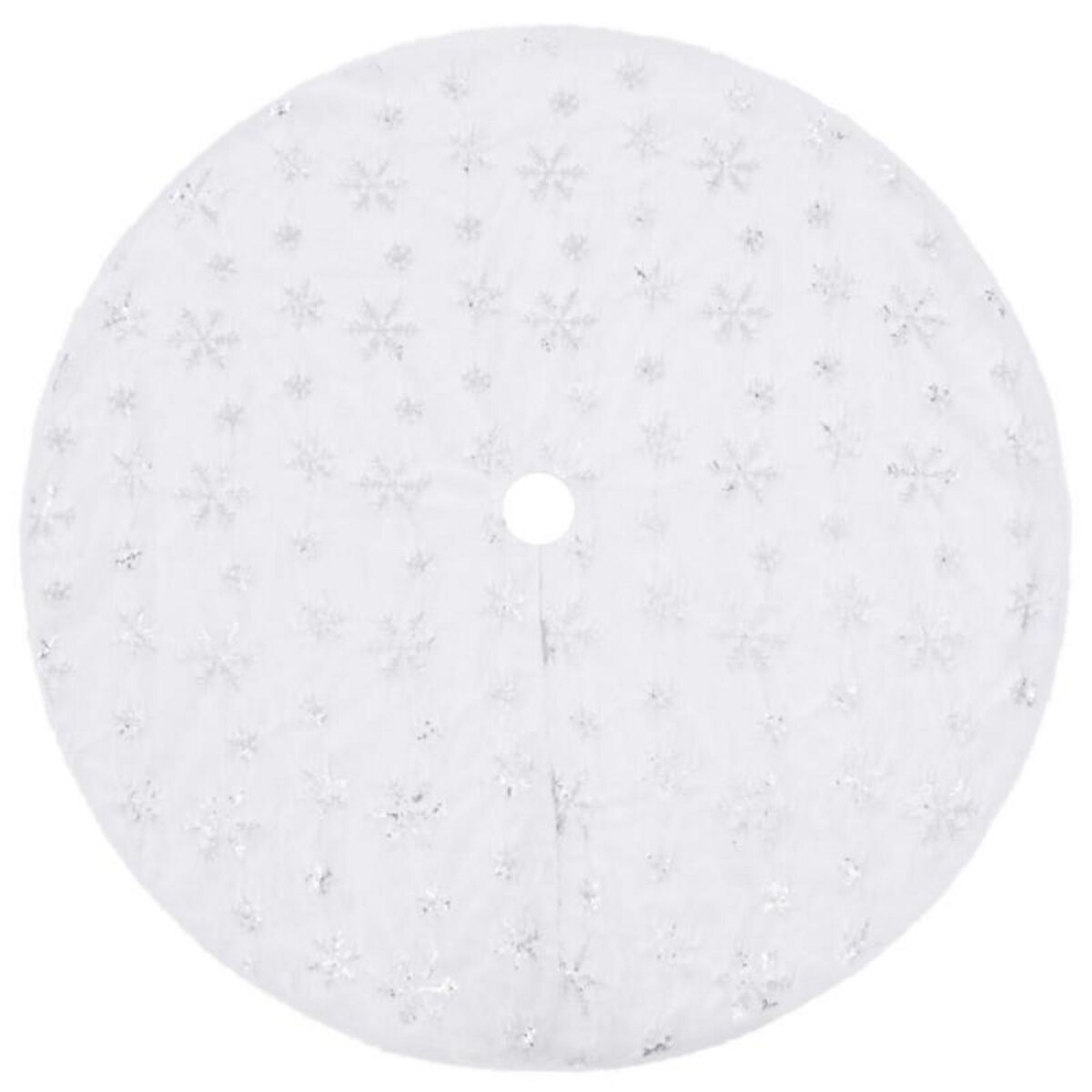 VIDAXL Jupe de sapin de Noël de luxe Blanc 122 cm Fausse fourrure
