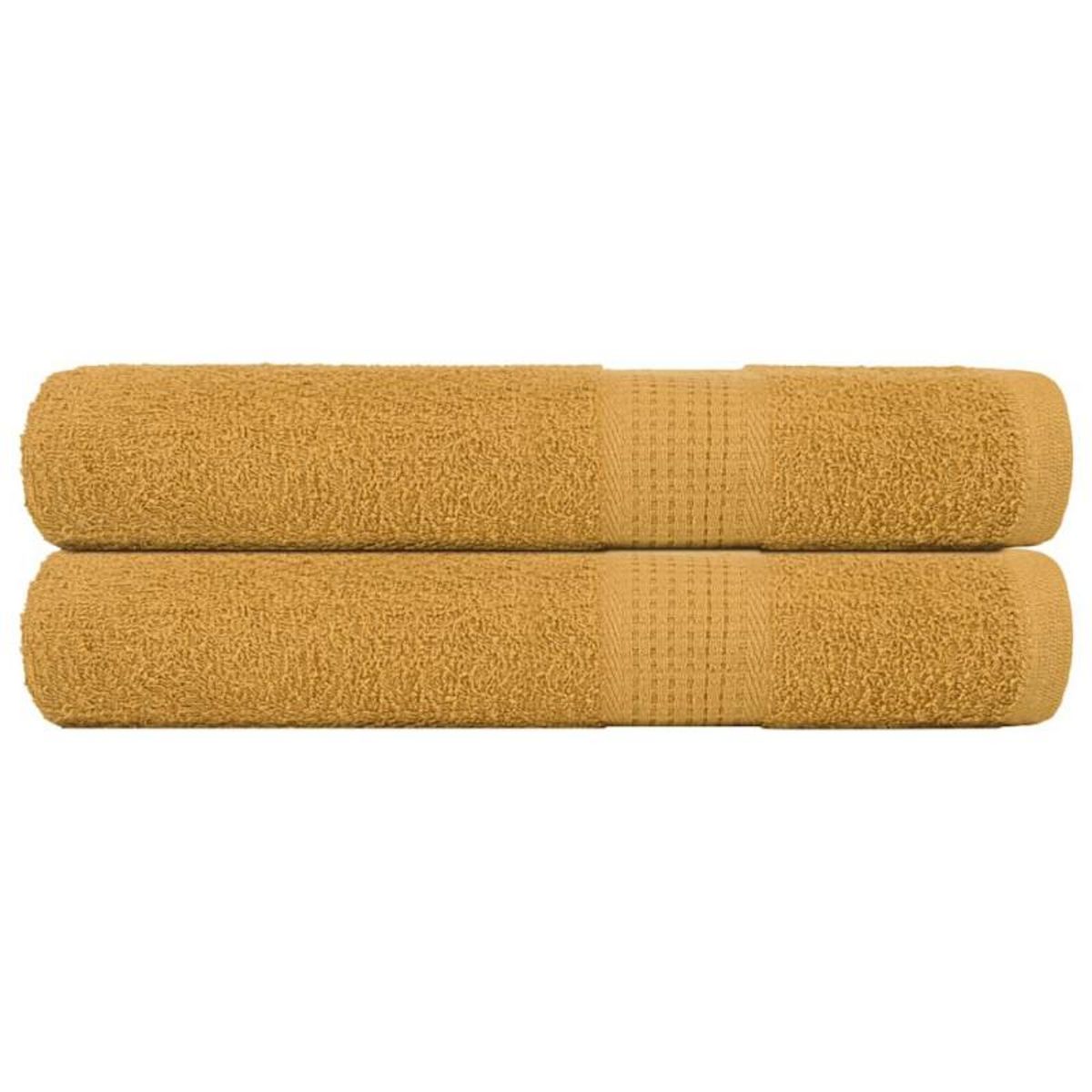 VIDAXL Serviettes de sauna 2 pcs doré 80x200 cm 360 g m² 100% coton