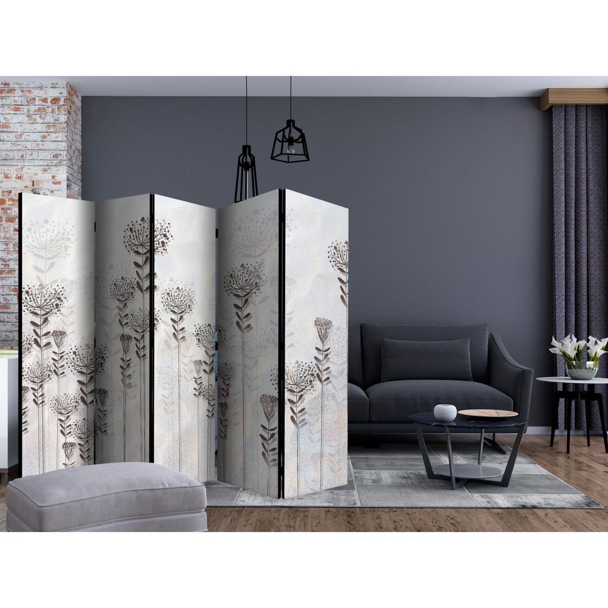 Voir la diapositive 2 : Paris Prix Paravent 5 volets  winter garden  172x225cm