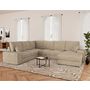 Voir la diapositive 1 : BEST MOBILIER Lorie - canapé panoramique d'angle gauche 7 places convertible en velours côtelé grosse côte avec coffre