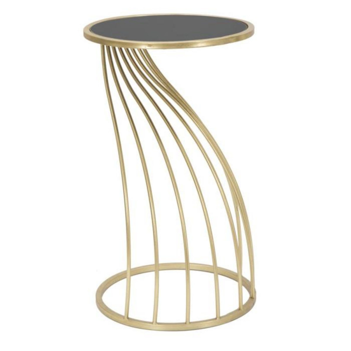 Paris Prix Table d'Appoint Design  Flush  60cm Noir & Or