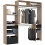 Voir la diapositive 2 : MARKET24 Kit dressing extensible ARTIC EKIPA - Chene et noir - 2 penderies + 2 tiroirs + Surmeuble - L198 x P40 x H202 cm