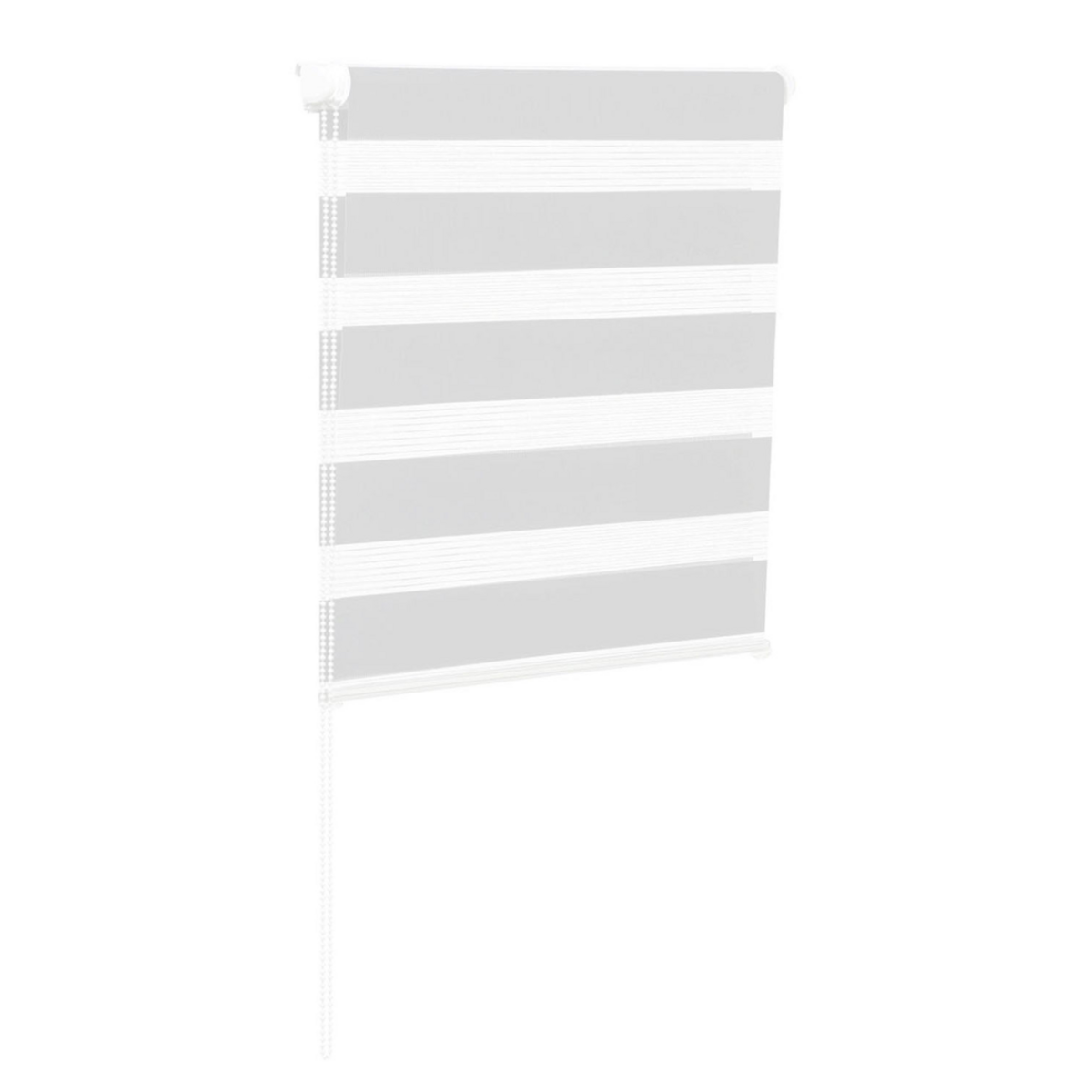 ID MARKET Lot de 2 stores enrouleurs zébrés jour nuit l.55 x H. max 170 CM blancs