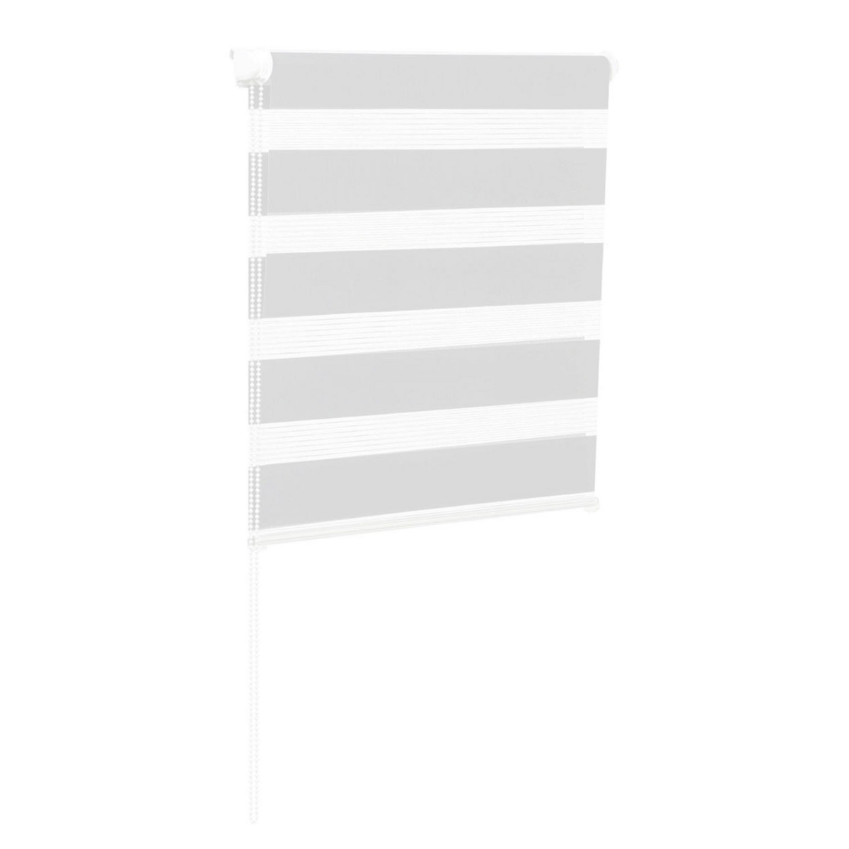 ID MARKET Lot de 2 stores enrouleurs zébrés jour nuit l.55 x H. max 170 CM blancs