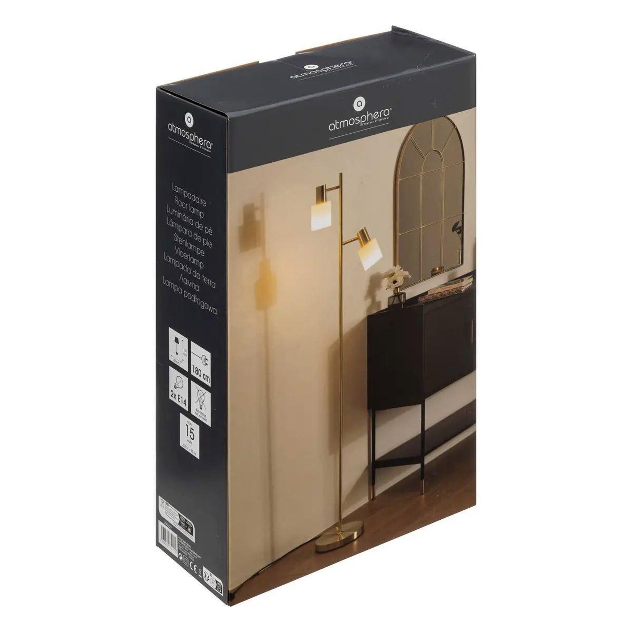 Voir la diapositive 6 : ATMOSPHERA Lampadaire design en métal  tais  143cm or