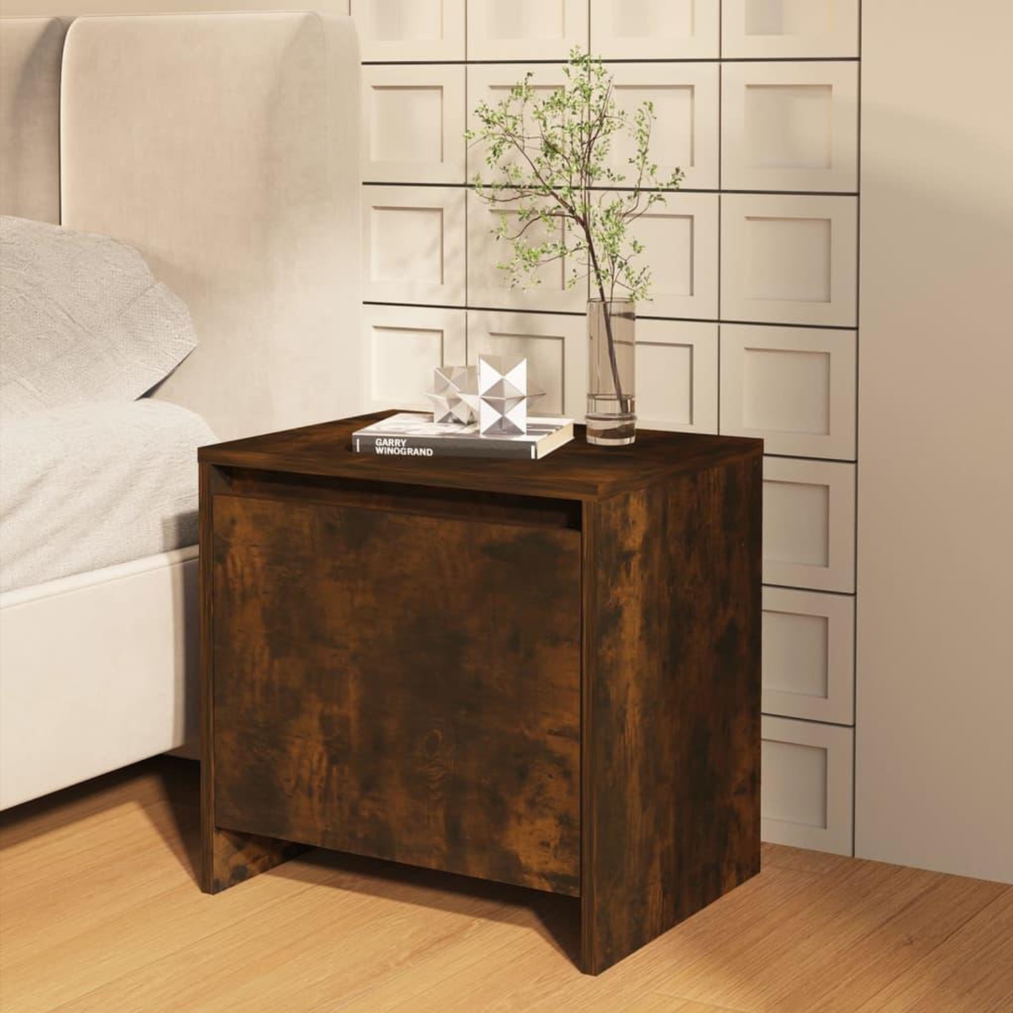 Voir la diapositive 3 : VIDAXL Tables de chevet 2 pcs chene fume 45x34x44,5 cm bois ingenierie