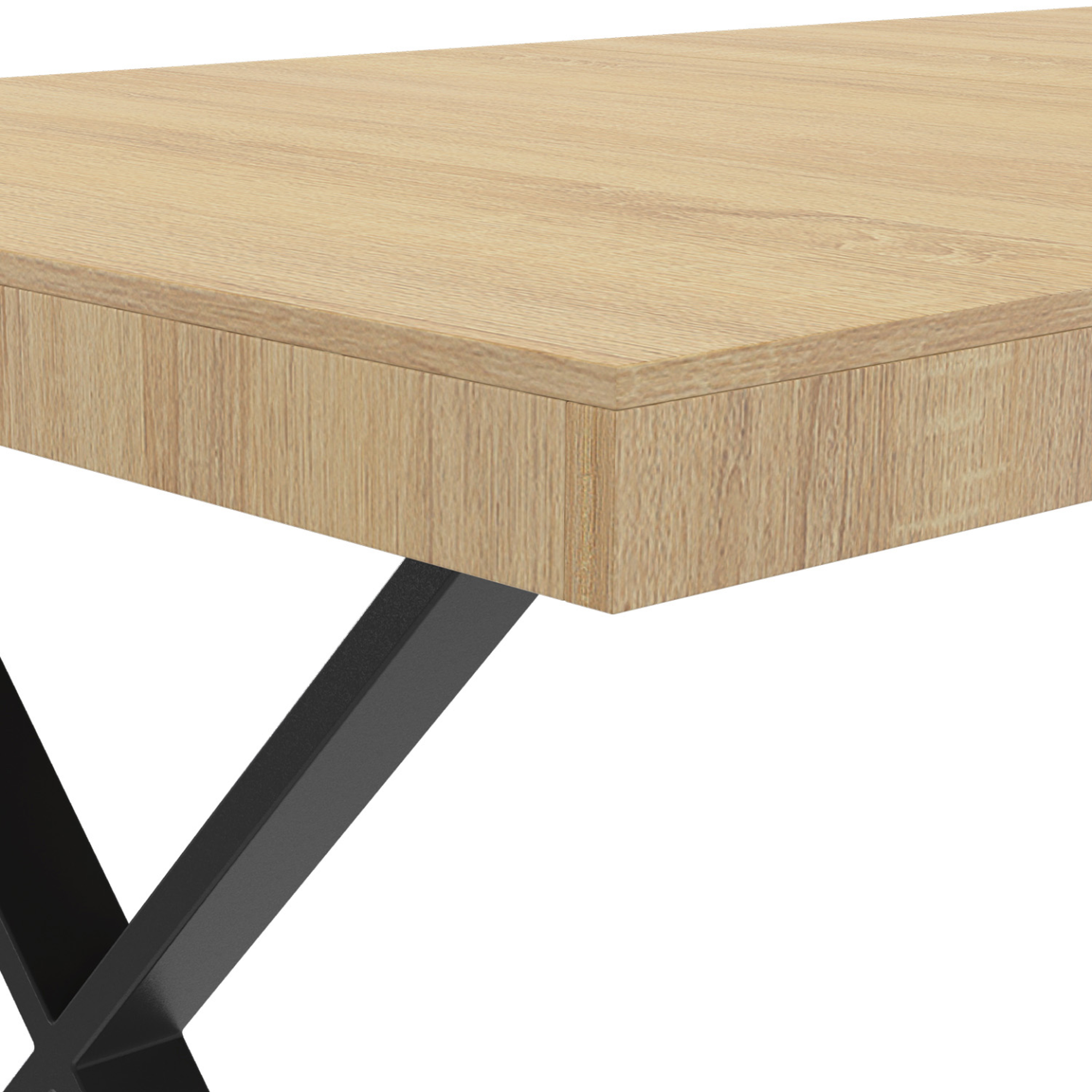 Voir la diapositive 5 : ID MARKET Table à manger rectangle alma 6 personnes design industriel 160 cm