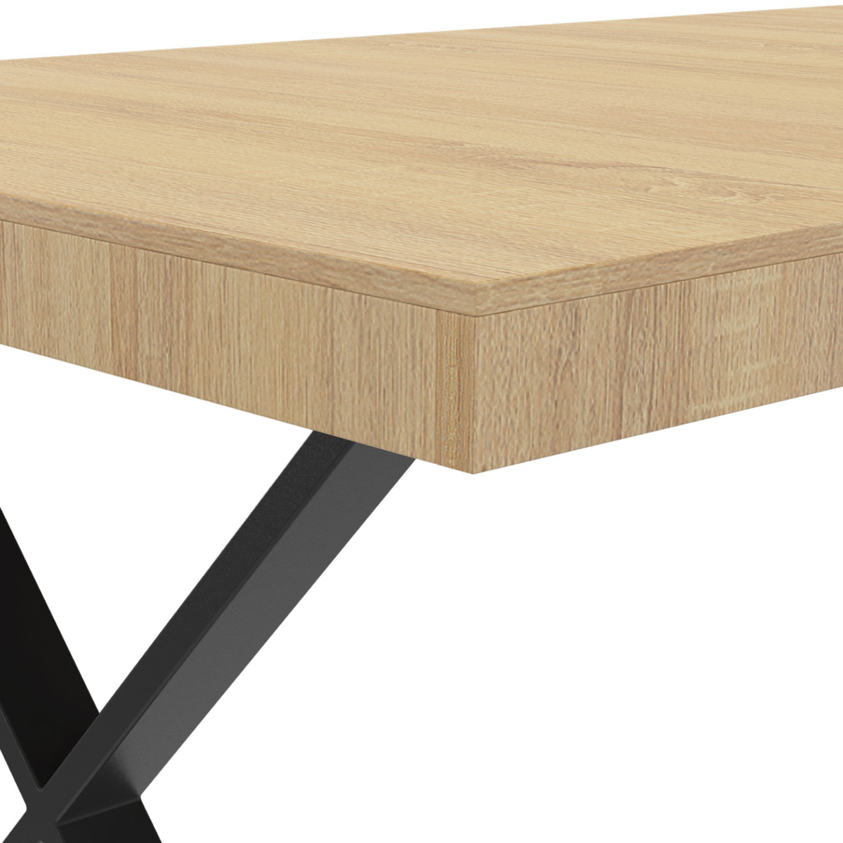 ID MARKET Table à manger rectangle ALMA 6 personnes design industriel 160 cm