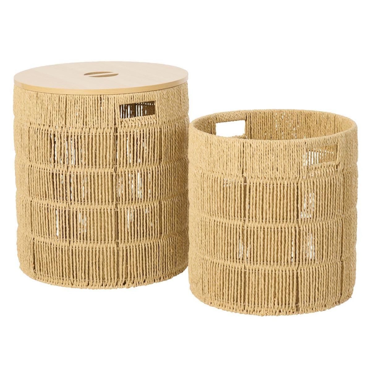 Paris Prix Lot de 2 Paniers de Rangement  Ryan  46cm Naturel