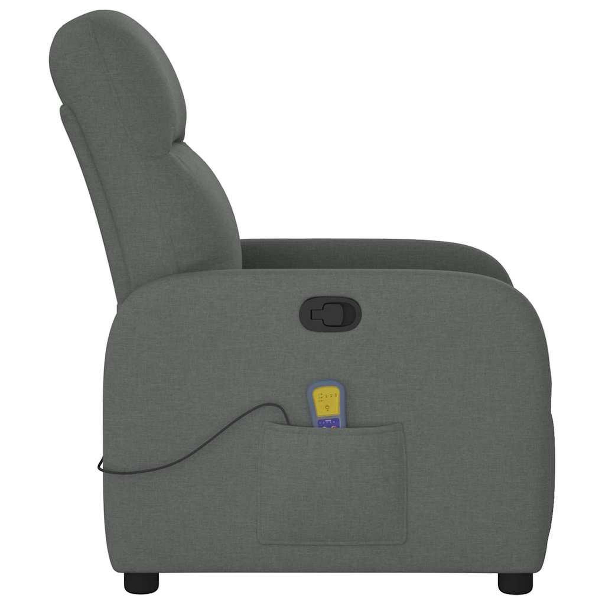 Voir la diapositive 4 : VIDAXL Fauteuil de massage inclinable Gris fonce Tissu