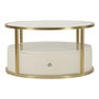 Voir la diapositive 1 : Paris Prix Table Basse Effet Marbre  Sharon  75cm Blanc & Or