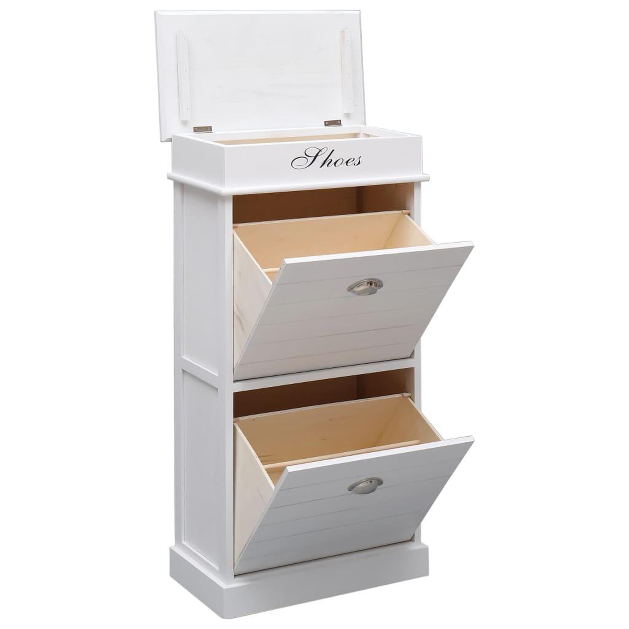 Voir la diapositive 4 : VIDAXL Armoire a chaussures Blanc 50 x 28 x 98 cm Bois de Paulownia