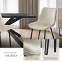 Voir la diapositive 4 : tectake Lot de chaises rembourrées aspect velours crème Lot de 6