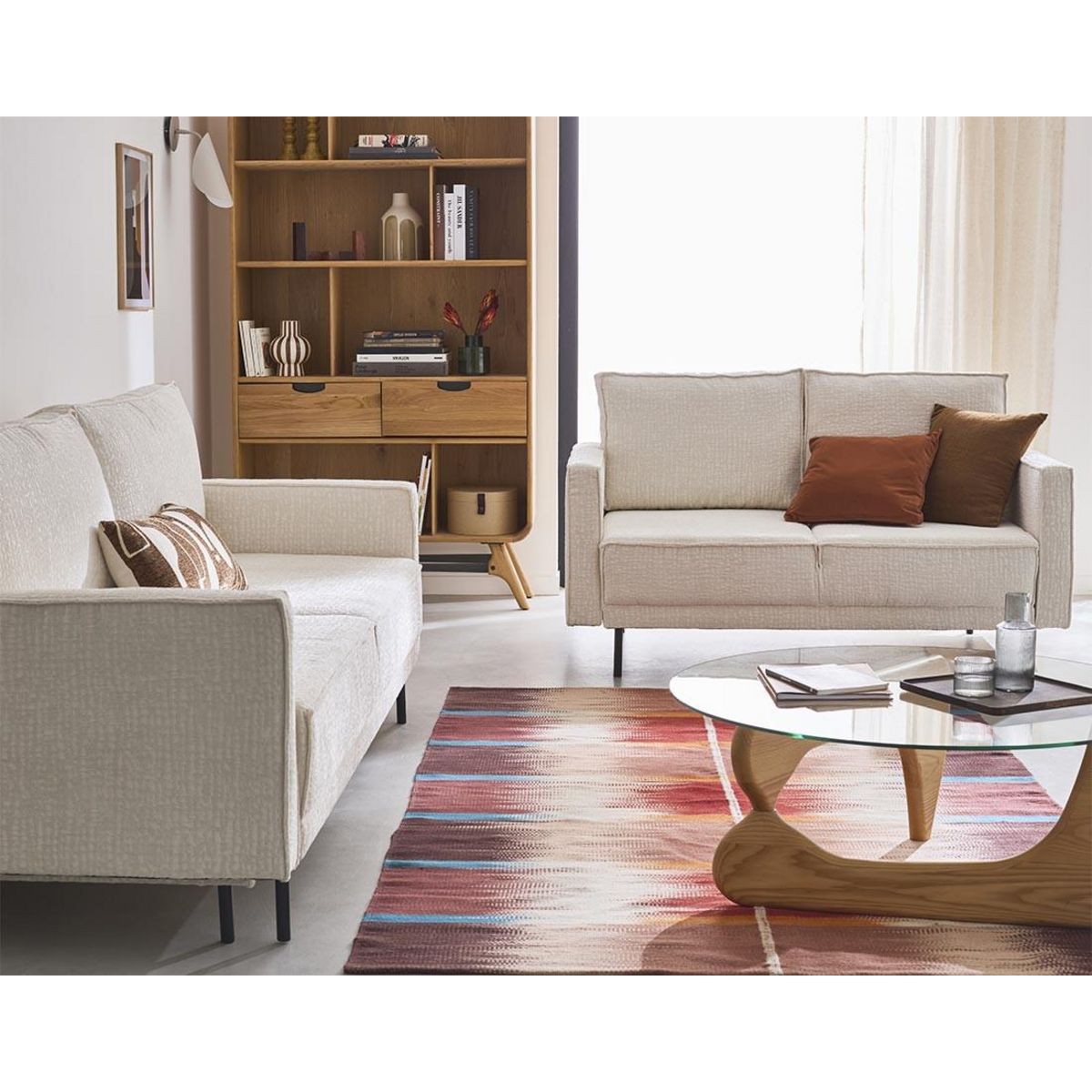 LISA DESIGN Charlie - canapé droit 2 places - en tissu velours relief