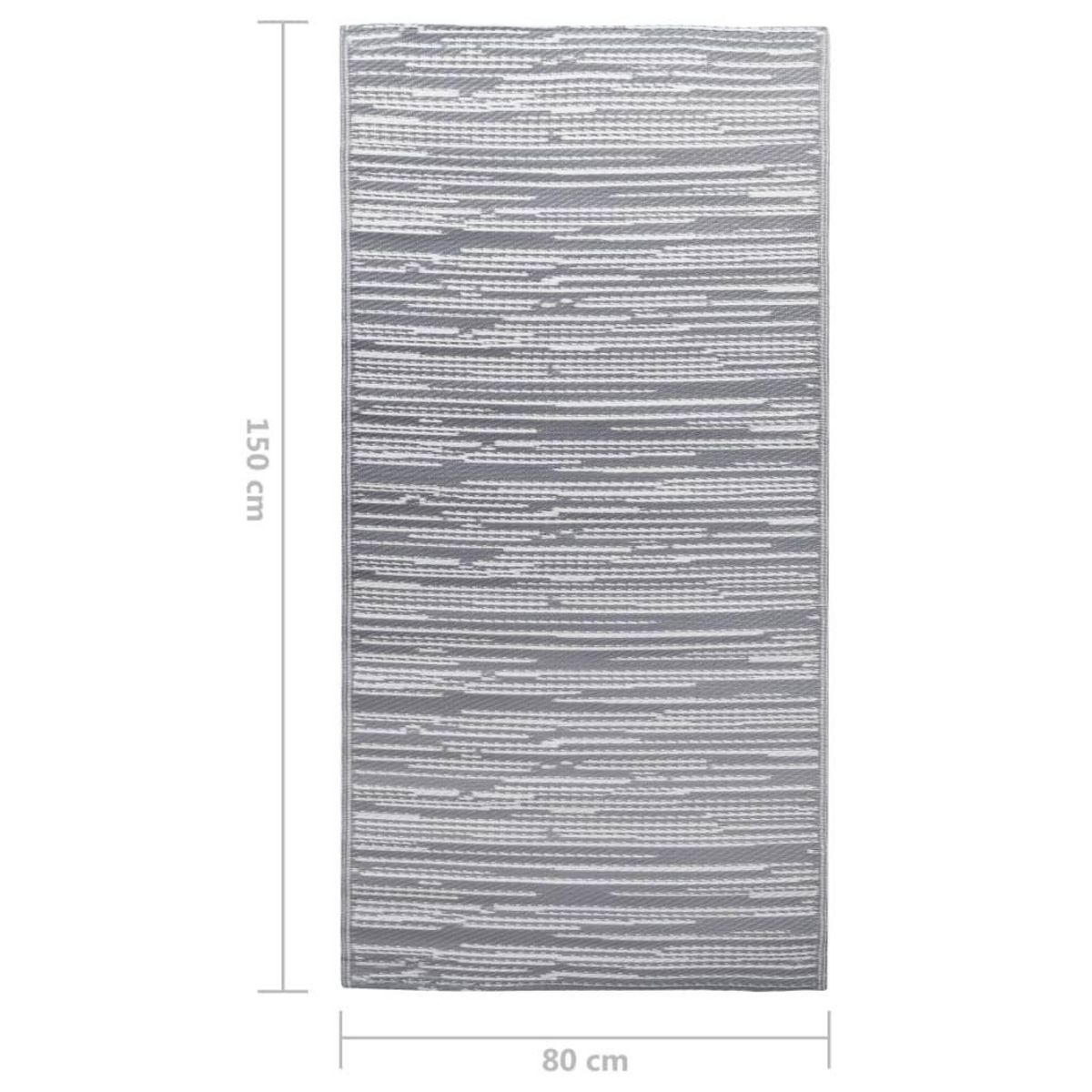 VIDAXL Tapis d'exterieur ARAKIL Gris 80x150 cm PP