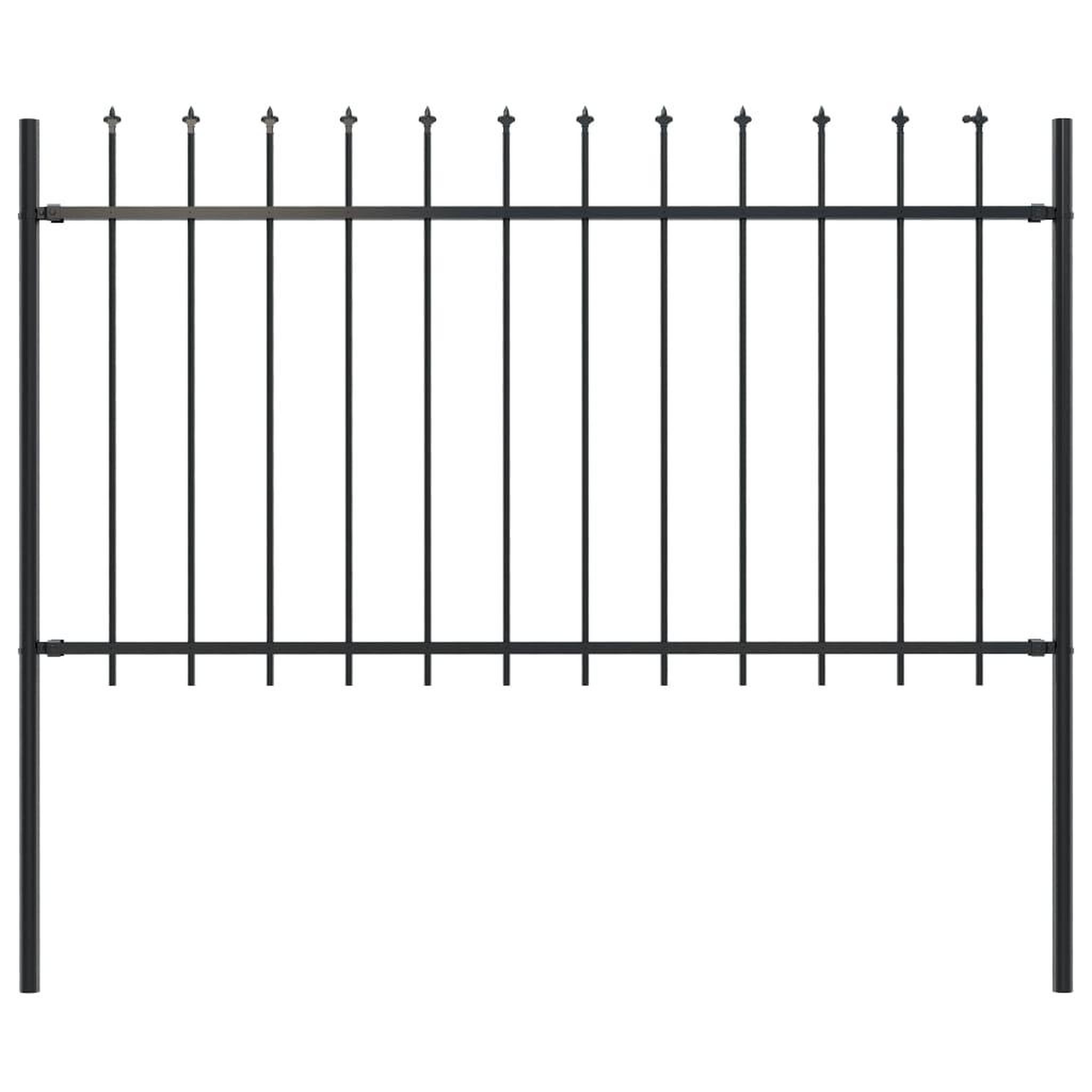 Voir la diapositive 1 : VIDAXL Cloture de jardin avec dessus en lance Acier 1,7 x 1 m Noir