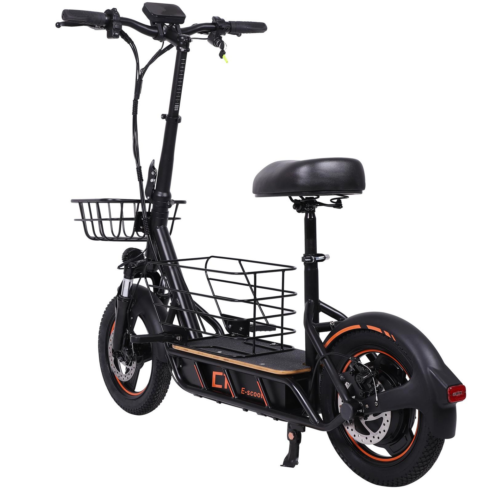Voir la diapositive 4 : FREEBOY Trottinette électrique freeboy h14 avec siège et panier, autonomie de 35 km, pneus de 14 pouces