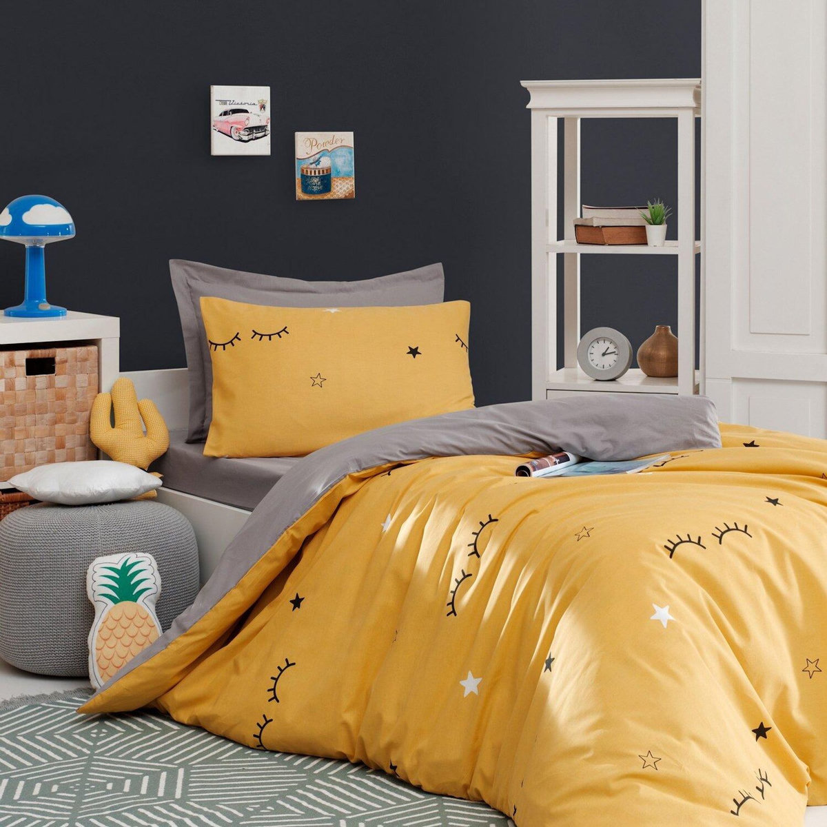 Home collection Parure housse de couette avec taie(s) 100 % satin de coton polyester Dide