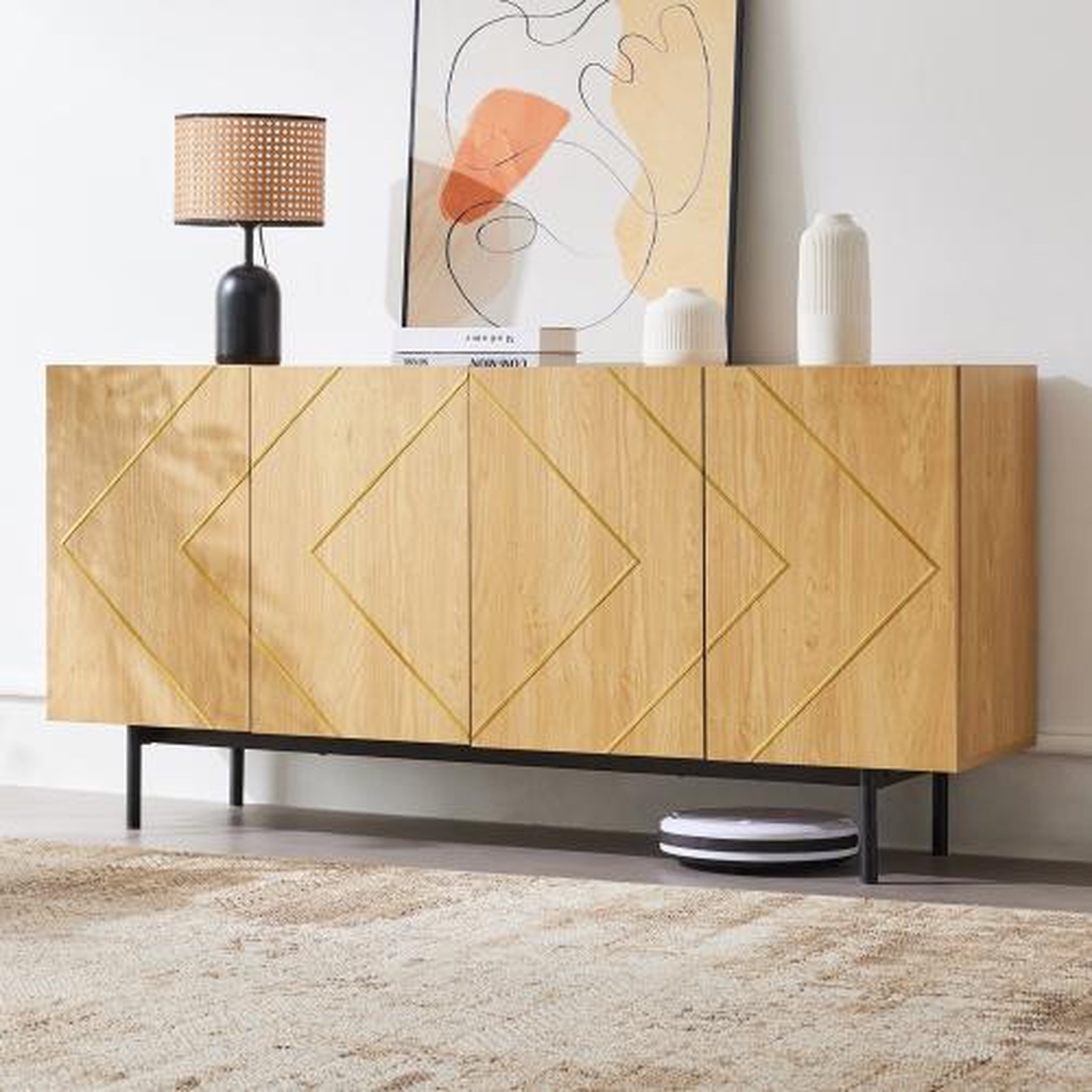 Voir la diapositive 4 : MERAX Buffet 4 porte(s) 0 tiroir(s) - 150 cm naturel panneau de particules