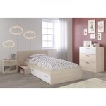 PARISOT PARISOT Chambre Enfant Complete style contemporain décor acacia clair et blanc - l 90 x L 190 cm - CHARLEMAGNE
