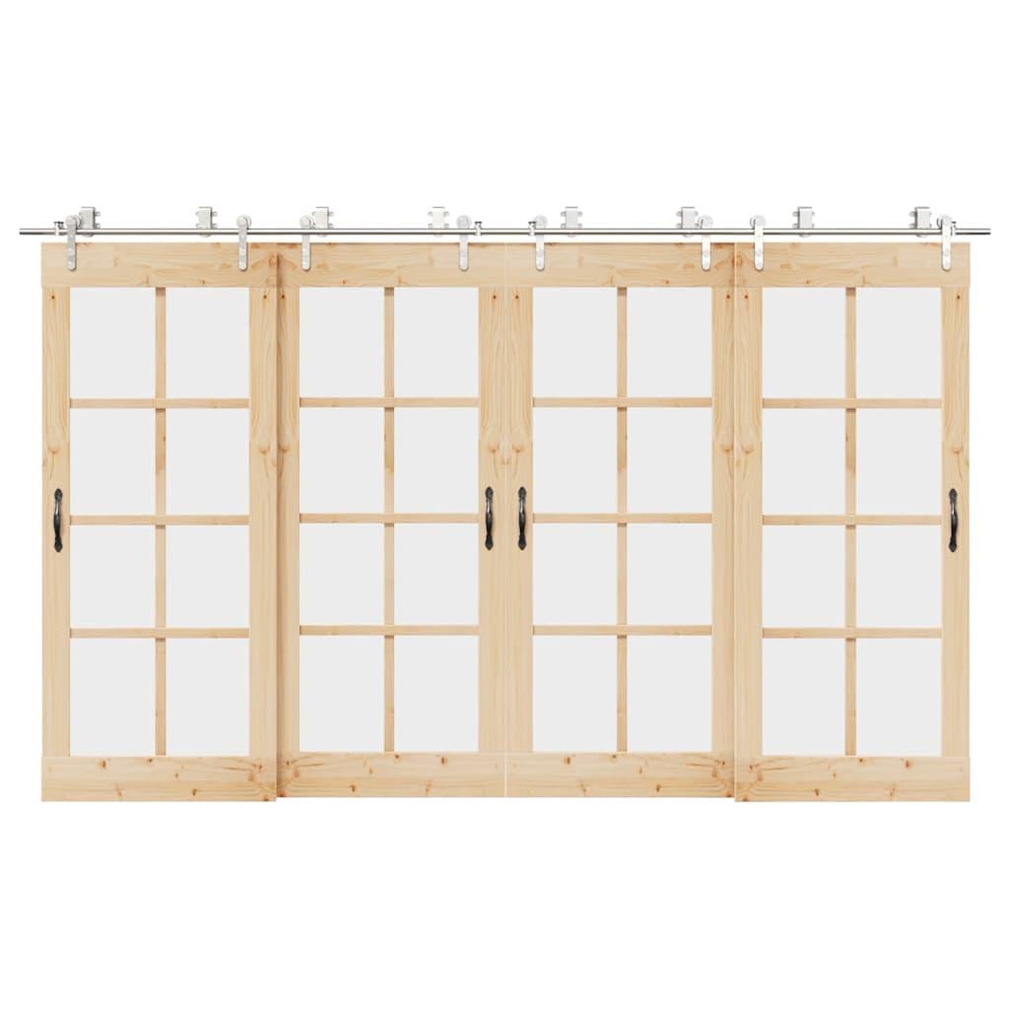 VIDAXL Kit fixation porte coulissante 366 cm Acier inoxydable Argente