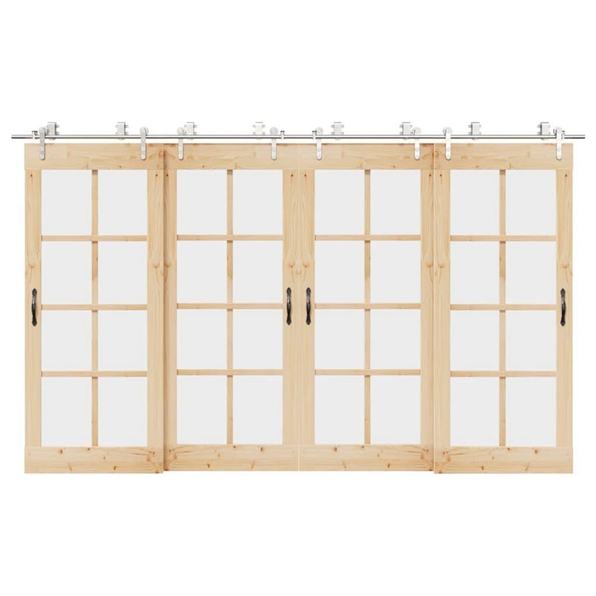 VIDAXL Kit fixation porte coulissante 366 cm Acier inoxydable Argente