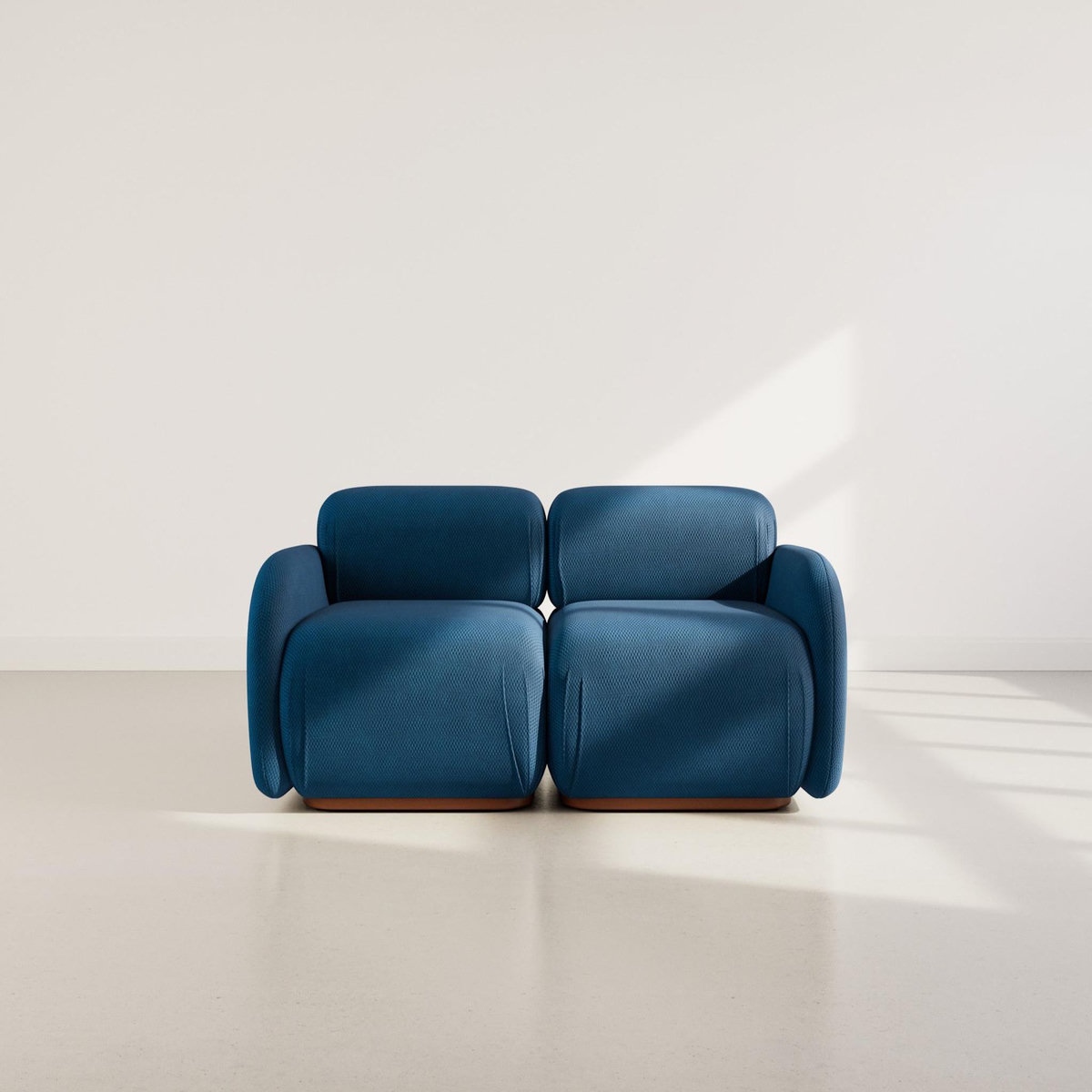 LISA DESIGN Penelope - canapé droit modulable 2 places en velours texturé