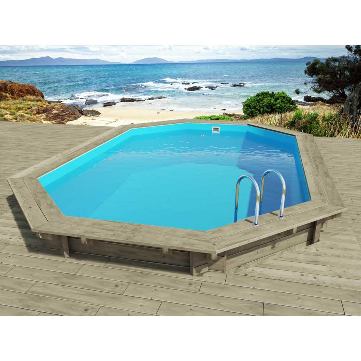 Habitat et Jardin Piscine bois  Florida 130  - 6.57 x 4.57 x 1.31 m