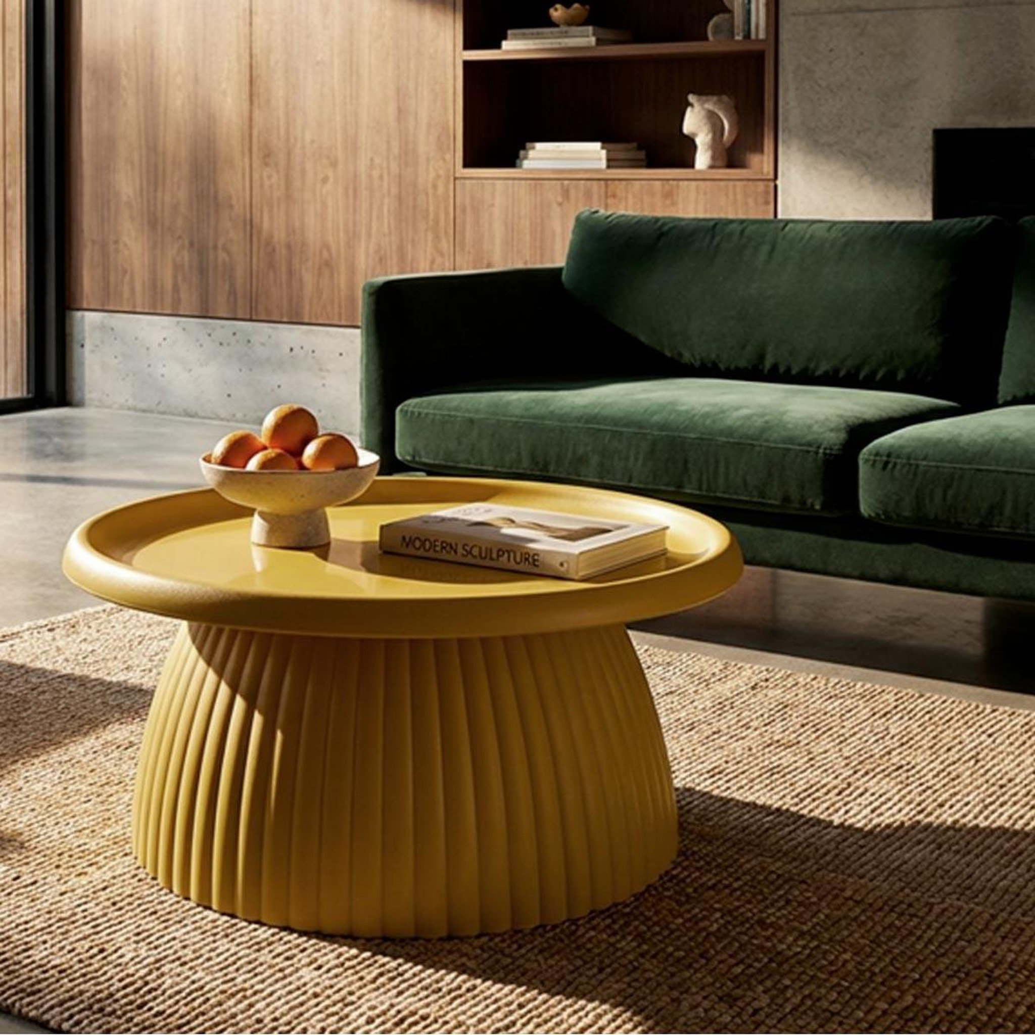 Voir la diapositive 5 : Paris Prix Table basse rainurée  geax  70cm jaune
