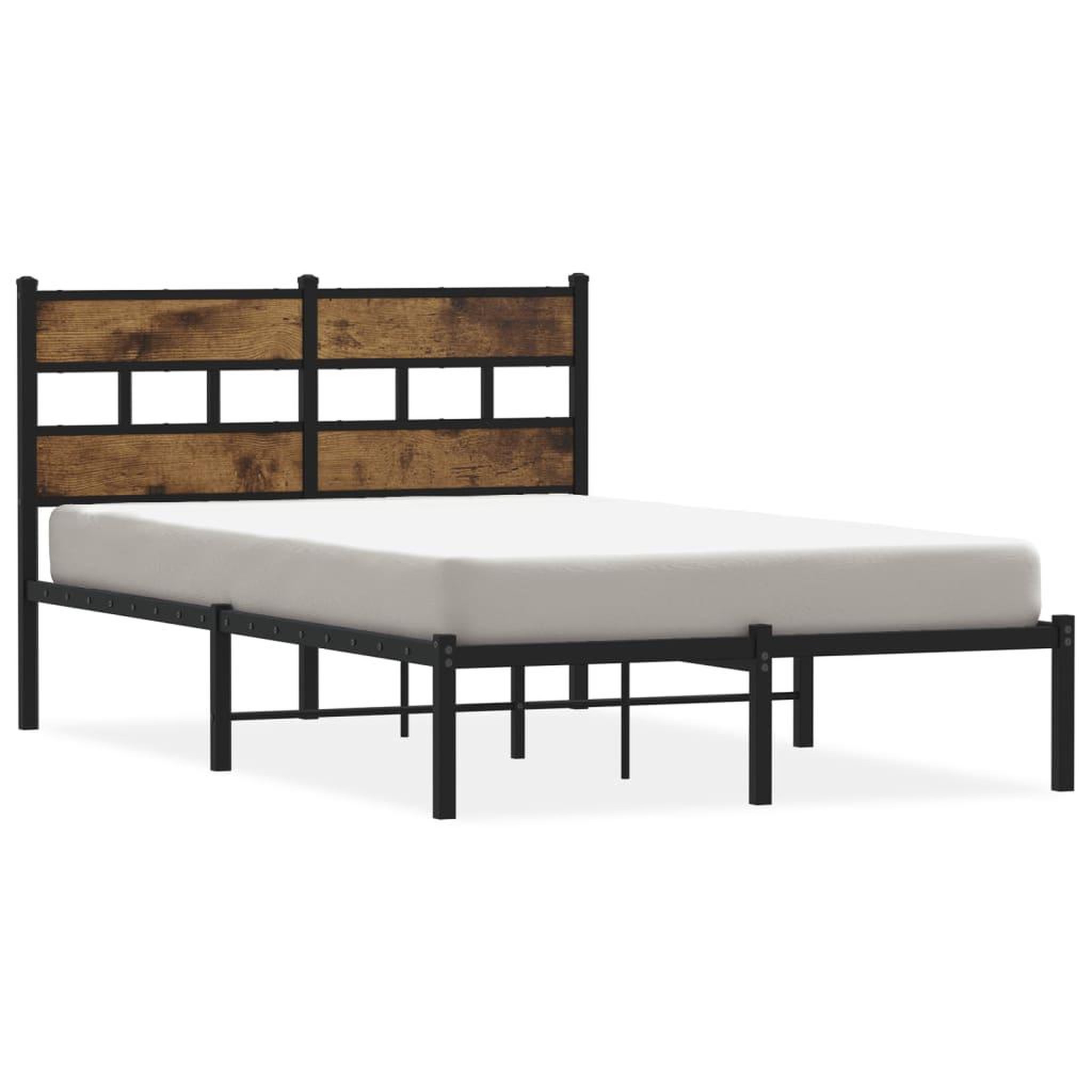 Voir la diapositive 2 : VIDAXL Cadre de lit en metal sans matelas chene fume 120x190 cm