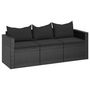 Voir la diapositive 2 : VIDAXL Canape de jardin a 3 places avec coussins noir resine tressee
