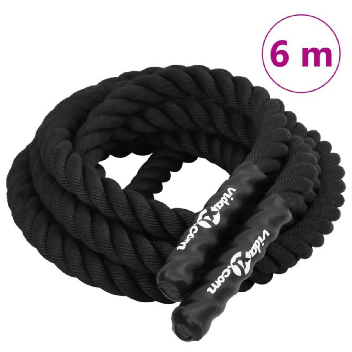 VIDAXL Corde de combat noir 6 m 4,5 kg polyester