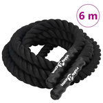 VIDAXL Corde de combat noir 6 m 4,5 kg polyester